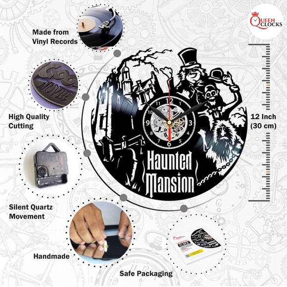 Disney Haunted Mansion Clock Vinyl Wall Decor Gift - Picture 2 of 2